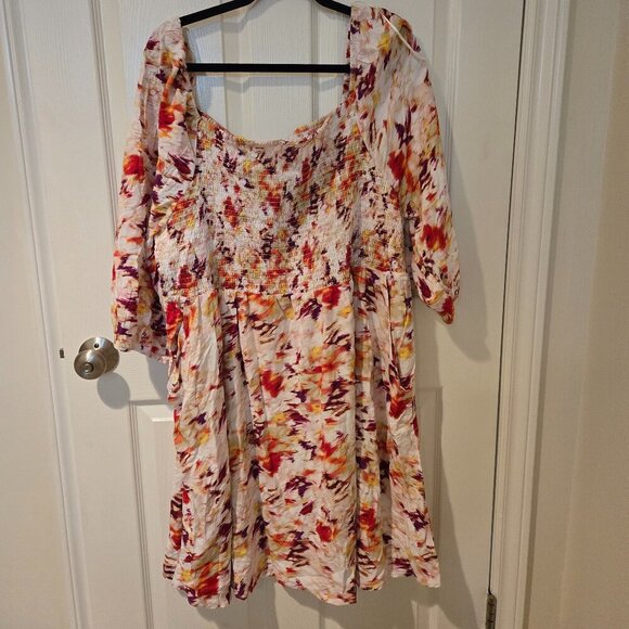 NWT Terra & Sky Floral Smocked Dress 3X - Picture 1 of 5